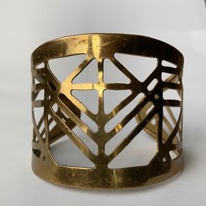 🍀 2 for $20 Statement Aztec Style Gold Tone Bracelet, Adjustable Size.